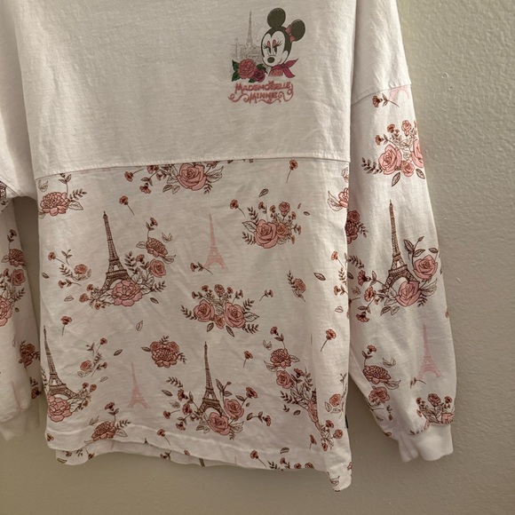 Disney Floral Mickey Mouse Shirt - White and Pink Epcot Paris - Picture 3 of 7